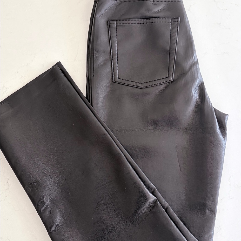 Melina Black Faux Leather Skinny Jeans